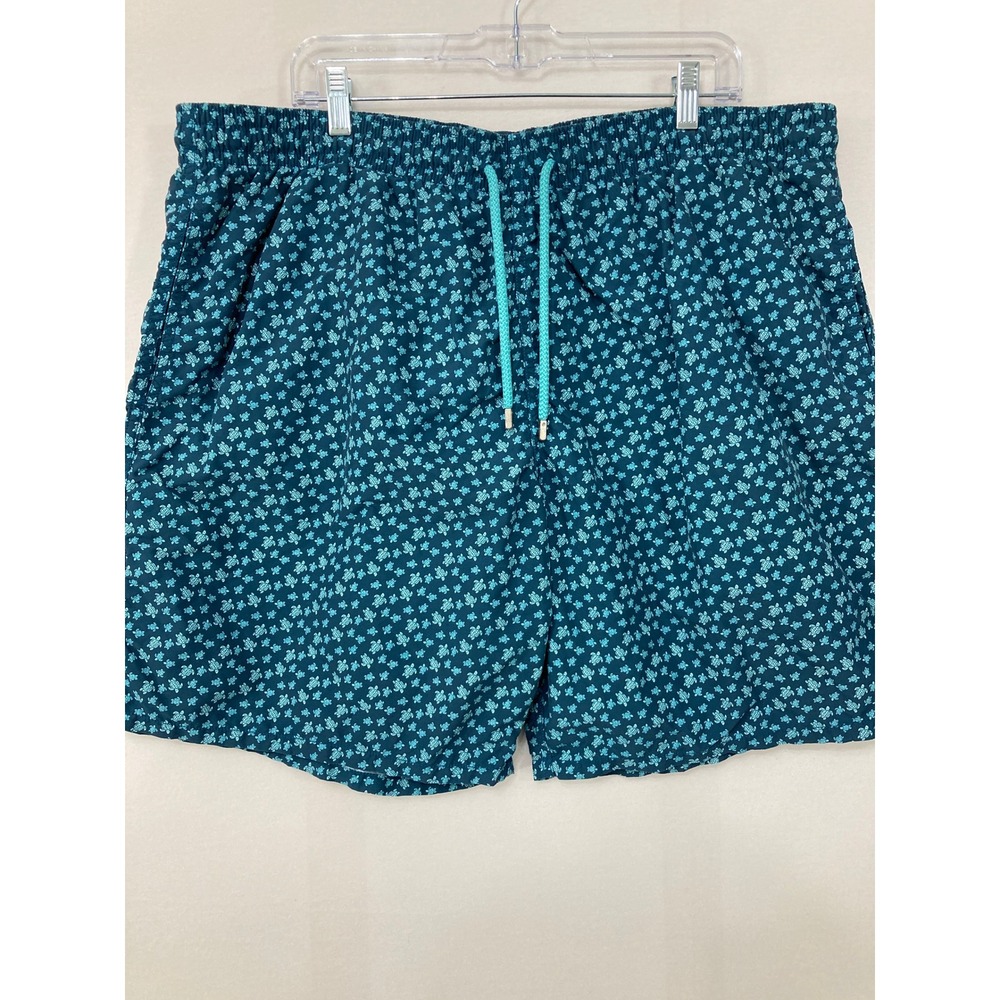 Vilebrequin Swim Trunks 5XL Blue Sea Turtle Moorea Luxury Board Shorts Vacation